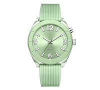 GBB Orologio da polso da donna, al quarzo, alla moda, unisex, facile da leggere, impermeabile, con cinturino in silicone, movimento silenzioso e luminoso, Verde Matcha.