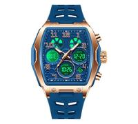 GBB Orologio da polso digitale da uomo, multifunzione, sportivo, impermeabile, con quadrante a botte di vino, retroilluminazione a LED, cronometro, per attività all'aperto, fitness, lavoro, orologi da