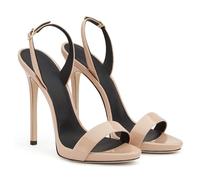 GBBRZKTB Tacchi Alti Sandali Punta Aperta Stiletto Donna Cinturino Alla Caviglia Regolabile Scarpe Festa Sposa 12cm,Nude-40