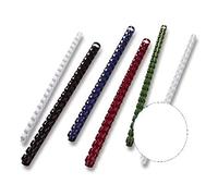 GBC BX211970 Spirali in Plastica per Rilegatura a Macchina, Formato A4, 21 Anelli, 19 mm, Bianco, 100 Pezzi