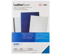 copertine leathergrain per rilegatura - a4 - goffrate - blu - 250 gr - gbc - conf. 100 pezzi