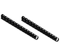 GBC - Dorsi in plastica per rilegatura, formato DIN A5, 14 anelli, 8 mm, confezione da 100, colore: Nero