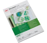PACCHIALE GBC 100 PACCHETTO PLASTICIONE A3 con luminosità - alta qualità - angoli arrotondati - 80 micron - trasparente