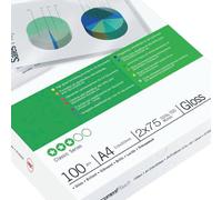 SCATOLA 100 POUCHES ORIGINALI GBC 75 MIC 216X303MM 3740400