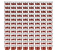 GBCDSWBR Barattoli per marmellata con coperchio, 96 pezzi, 110 ml | Ideale per conservare chutney e salse, design trasparente, argento