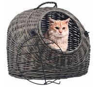 GBCDSWBR Cestino per il trasporto di gatti in vimini, 45 x 35 x 35 cm | Design stabile, con tracolla, sicuro per le visite veterinarie