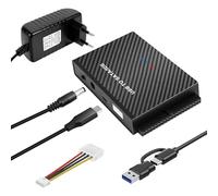 Gbformat Adattatore USB3.1 IDE e SATA, 6Gbps USB3.1 a SATA IDE Adattatore per Disco Rigido ConvertitoreSATA&IDEper Unità HDD o SSD da 2,5 e 3,5 Pollici, CD-ROM, CD-RW, DVD-RW