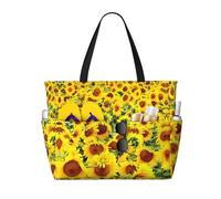 gbhJGK Bella stampa girasole grande capacità borsa tote da viaggio - tasche multiple per spiaggia, campeggio, palestra, vacanze e uso quotidiano, Bellissimo girasole., Taglia unica