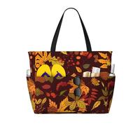 gbhJGK Bella stampa girasole grande capacità borsa tote da viaggio - tasche multiple per spiaggia, campeggio, palestra, vacanze e uso quotidiano, Foglie d'autunno, Taglia unica