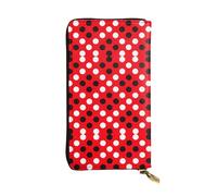 gbhJGK Bellissimo portafoglio in pelle con stampa girasole - Pochette leggera bifold con porta carte, tasca portamonete - Design sottile alla moda, A pois bianchi e rossi., Taglia unica