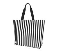 gbhJGK Borsa a tracolla con stampa di strumenti musicali per chitarra, basso, borsa da donna, borsa per la spesa, leggera, da viaggio e per la vita quotidiana, Strisce bianche e nere, Taglia unica