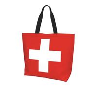 gbhJGK Borsa a tracolla con stampa di strumenti musicali per chitarra, basso, borsa da donna, borsa per la spesa, leggera, da viaggio e per la vita quotidiana, Bandiera Svizzera, Taglia unica