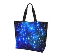 gbhJGK Borsa a tracolla con stampa di strumenti musicali per chitarra, basso, borsa da donna, borsa per la spesa, leggera, da viaggio e per la vita quotidiana, Stelle splendenti blu, Taglia unica