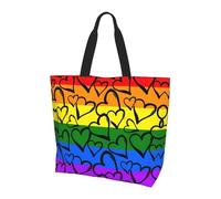 gbhJGK Borsa a tracolla con stampa di strumenti musicali per chitarra, basso, borsa da donna, borsa per la spesa, leggera, da viaggio e per la vita quotidiana, Modello Arcobaleno Orgoglio Gay, Taglia