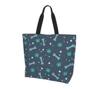 gbhJGK Borsa a tracolla con stampa natalizia con caminetto e capodanno, borsa tote da donna, borsa per la spesa, leggera, da viaggio e per la vita quotidiana, Ossa e artigli per cani, Taglia unica