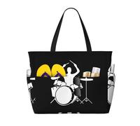 gbhJGK Borsa da viaggio di grande capacità con stampa glitter argento lucido - tasche multiple per spiaggia, campeggio, palestra, vacanze e uso quotidiano, Batteria, Taglia unica