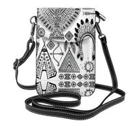 gbhJGK Borsa per cellulare piccola con stampa di citazioni sul gioco, borsa a tracolla, design in pelle per uso quotidiano, viaggi e shopping, Tenda Teepee con fascia per la testa della piuma, Taglia