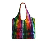 gbhJGK Borsa tote in tela con stampa tramonto sulla spiaggia, borsa riutilizzabile per la spesa e la spesa, borsa portaoggetti per viaggi, spiaggia, artigianato, vita quotidiana, Arcobaleno Città