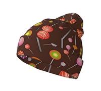 gbhJGK Dawn Ocean Waves - Berretto invernale con stampa a forma di teschio, morbido e caldo, accessorio alla moda unisex per il freddo, Modello Candy Lollipop (1), Taglia unica