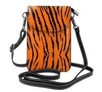 gbhJGK Piccola borsa per cellulare con stampa a muro di mattoni rossi, borsa a tracolla, design in pelle per uso quotidiano, viaggi e shopping, Tigre arancione leopardo, Taglia unica