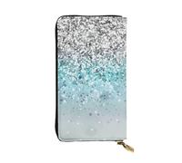 gbhJGK Portafoglio in pelle con stampa bandiera delle Mauritius - Pochette leggera bifold con porta carte, tasca portamonete - Design sottile alla moda, Sfondo Blu Scintillato, Taglia unica