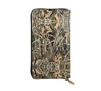 gbhJGK Portafoglio in pelle con stampa di zucche di Halloween - Pochette leggera bifold con porta carte, tasca portamonete - Design sottile alla moda, Camo Giallo & Verde, Taglia unica