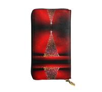 gbhJGK Portafoglio in pelle con stampa glitterata con albero di Natale - Pochette leggera a due ante con porta carte, tasca portamonete - Design sottile alla moda, Albero di Natale scintillante