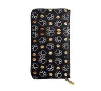 gbhJGK Portafoglio in pelle con stampa segno del dollaro dorato - Pochette leggera bifold con porta carte, tasca portamonete - Design sottile alla moda, Stampa di zampe di cane., Taglia unica
