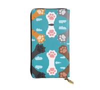 gbhJGK Portafoglio in pelle con stampa segno del dollaro dorato - Pochette leggera bifold con porta carte, tasca portamonete - Design sottile alla moda, Zampe di gatto, Taglia unica