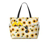 gbhJGK Sunflowers Sea Print Borsa da viaggio di grande capacità - Tasche multiple per spiaggia, campeggio, palestra, vacanze e uso quotidiano, Motivo girasole., Taglia unica