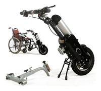 GBHJJ Accessori per Handbike con Trazione Anteriore da 400 W, Dispositivo di Trazione per Sedia Rotelle da 12 Pollici, con Luce Anteriore, Batteria 36 v 15 Ah, Massimo 30 Km/H,Middleconnection