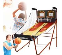 GBHJJ Canestro da Basket Automatico Elettronico Pieghevole, Canestro da Basket: Dual Shot Arcade, Segnapunti Elettronico, 5 Palloni da Basket N. 3, per Interni ed Esterni, per Bambini E Adulti
