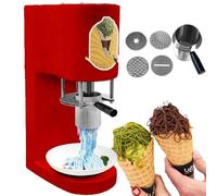 GBHJJ Macchina Elettrica per Gelato, in Acciaio Inox, 80 W, 30 L/H, 4 Stampi Intercambiabili, Macchina per Dessert Fai da Te con Crema di Frutta, per Gelaterie e Pasticcerie,Red