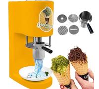 GBHJJ Macchina Elettrica per Gelato, in Acciaio Inox, 80 W, 30 L/H, 4 Stampi Intercambiabili, Macchina per Dessert Fai da Te con Crema di Frutta, per Gelaterie e Pasticcerie,Yellow