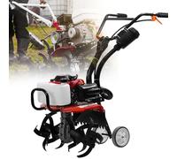 GBHJJ Motozappa a Spinta Manuale Benzina a 4 Tempi, Motozappa per Coltivare Il Terreno, Motore da 55 CC con 4 Lame, per Aratura, Lavorazione del Terreno Diserbo Efficienti in Giardini E Fattorie