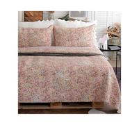 GBHMJU Copriletto Matrimoniale Estivo Trapunta in 100% Cotone Trapuntino 230x250cm Copriletti Trapuntato con Due Federe(Pink)