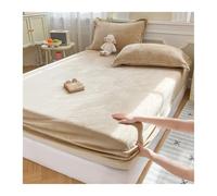 GBHMJU Lenzuolo con Angoli Elasticizzati in Peluche 90x200cm Fino a 200x220cm Invernale Caldo Morbido Singolo Matrimoniale King per materassi da 28cm(Camel,180x200+28cm)