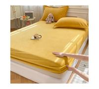 GBHMJU Lenzuolo con Angoli Elasticizzati in Peluche 90x200cm Fino a 200x220cm Invernale Caldo Morbido Singolo Matrimoniale King per materassi da 28cm(Yellow,120x200+28cm)