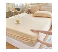 GBHMJU Lenzuolo con Angoli Elasticizzati in Peluche 90x200cm Fino a 200x220cm Invernale Caldo Morbido Singolo Matrimoniale King per materassi da 28cm(Beige,200x220+28cm)
