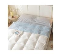 GBHMJU Sacco a pelo con fodera in cotone, lenzuolo da viaggio per hotel, sacco a compressione solida, ultraleggero, per adulti, portatile, per campeggio, viaggi d'affari (blu-grigio, 200 x 205 cm, 78