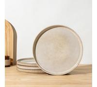 GBhome Set di 4 piatti da colazione e dessert in gres porcellanato, resistenti ai graffi, adatti per lavastoviglie e microonde, insalata/piccoli piatti - cappuccino