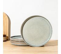 GBhome Set di 4 piatti da colazione e dessert in gres porcellanato, resistenti ai graffi, adatti per lavastoviglie e microonde, insalata/piccoli piatti da insalata, salvia del deserto