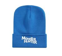 GBHUADFP Cappello Uomo Monst-er Hunt-er，Berretto a Maglia Semplice e Elasticità，Cappello da Sportivo per Ciclismo Sci Escursionismo(Blue)