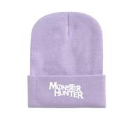 GBHUADFP Cappello Uomo Monst-er Hunt-er，Berretto a Maglia Semplice e Elasticità，Cappello da Sportivo per Ciclismo Sci Escursionismo(Purple)