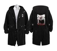 GBHUADFP Trench Coat Tok-yo Gho-ul, Slim Fit Cappotto, Cappotto Unisex Stile Moderno(Black 4,S)