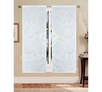 GBiancheria Coppia Tende Lorella con Stampa Metallizzata color Argento 60x150 60x240 per Finestre e Portefinestre Pronte da Appendere (60x150 cm)