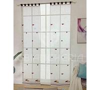GBiancheria COPPIA TENDE PER CUCINA VIRNA RICAMATE 45X150 45X240 PER FINESTRE E PORTEFINESTRE PRONTE DA APPENDERE (60x240)