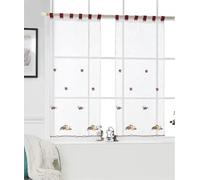 GBiancheria COPPIA TENDE PER CUCINA VIRNA RICAMATE 45X150 45X240 PER FINESTRE E PORTEFINESTRE PRONTE DA APPENDERE (60x150)