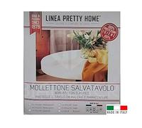 GBiancheria Mollettone Copritavolo Salvatavolo BIANCO Rettangolare Rotondo Ovale Quadrato MADE IN ITALY(Rotondo 140)