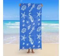 GBiancheria Telo Mare Pareo Stampato con Frange mis. 100x170cm, tessuto superiore 100% Cotone, Inferiore 100% Micro Spugna (Dis. 4)